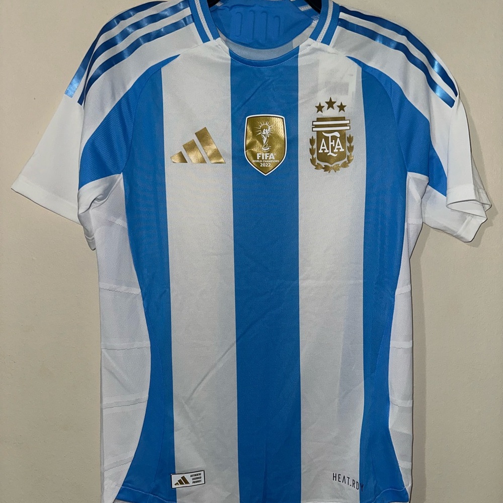 Adidas Argentina Authentic Home White Blue Jersey IP8388 Men's S Slim Fit